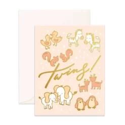 Fox + Fallow Twins Foil Greeting Card