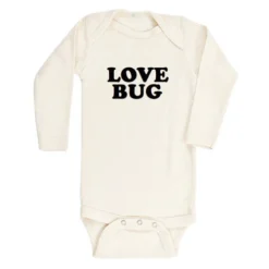 Tenth + Pine Bodysuits Love Bug Black + Natural Organic Long Sleeve Onesie