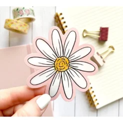 Elyse Breanne Designs Paper Goods Pink Watercolor Daisy Sticker