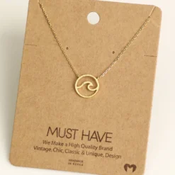 Fame Accessories Necklaces Wave Cutout Coin Necklace
