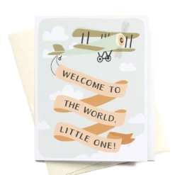Onderkast Welcome To The World, Little One Greeting Card Party Time