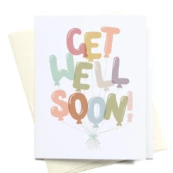 Onderkast Get Well Soon Balloons Greeting Card