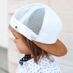 George Hats White + Tan Trucker Hat