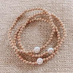 J+j White Smiley Face Bracelet Bracelets