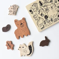 Wee Gallery Toys Woodland Animals Wooden Puzzle Tray